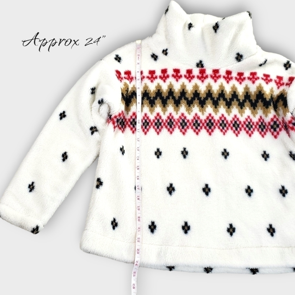 LOFT Sherpa Mock Neck Fair Isle Top SP - Picture 7 of 10